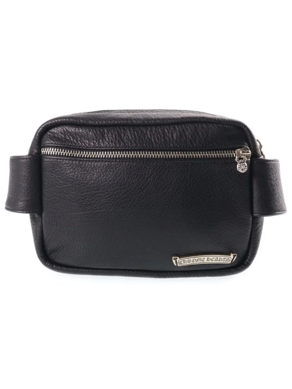 Chrome Hearts Strap on Leather Shoulder Bag Black